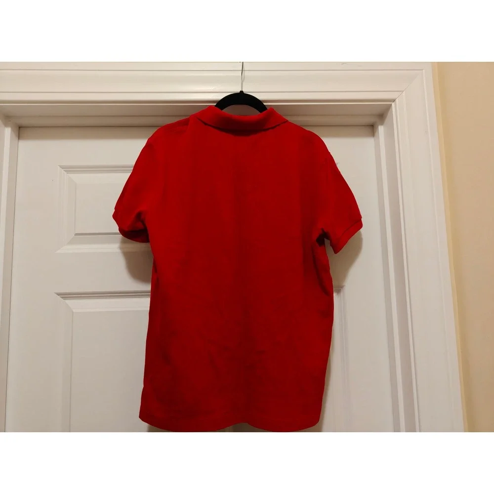 Polo Ralph Lauren Mens Custom Slim Fit Red Cotton Pique Polo Shirt Medium M